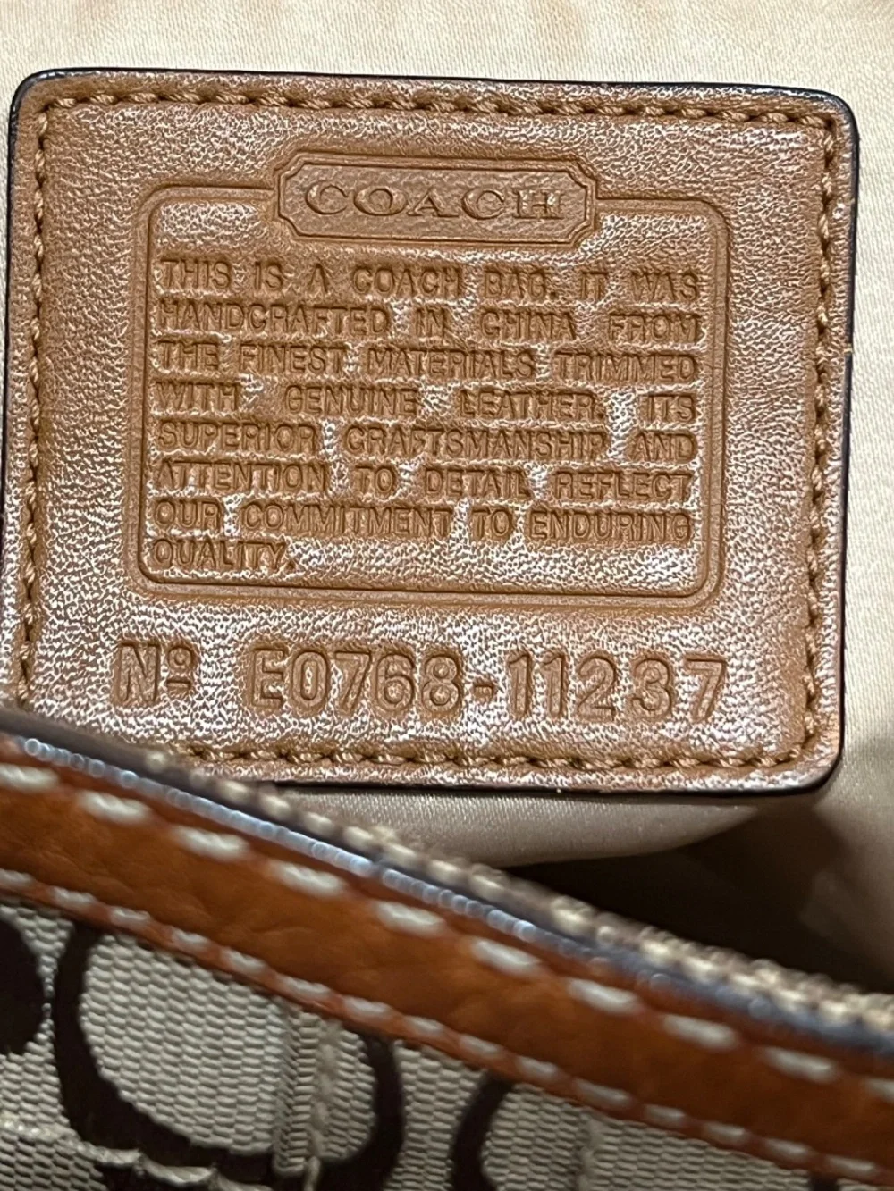 Coach canvas leather